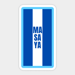 Masaya City in Nicaraguan Flag Colors Vertical Sticker
